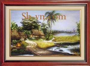 乡村风景画手工刺绣＝可愛的故鄉　2117＝SHVN 2117 - 95cm x 135cm (2)
